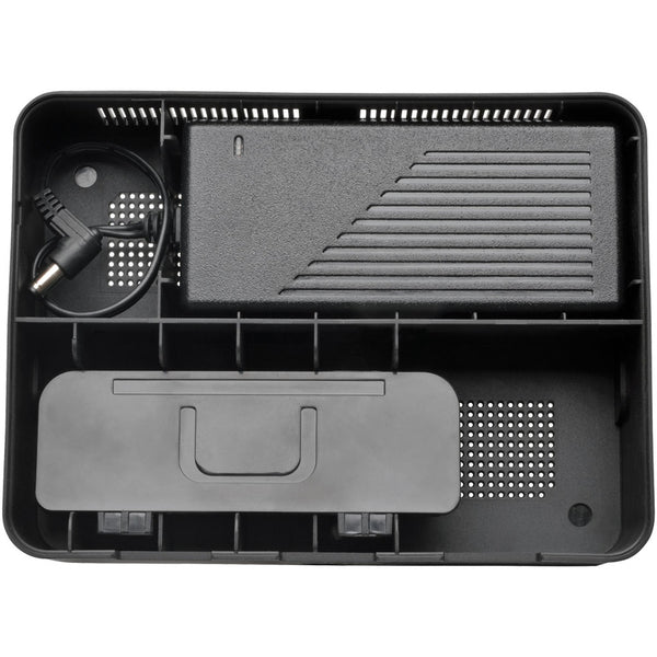 A Tripp Lite 7-Port USB Charging Station Hub Quick Charge 3.0, USB-C, Storage with six ports.