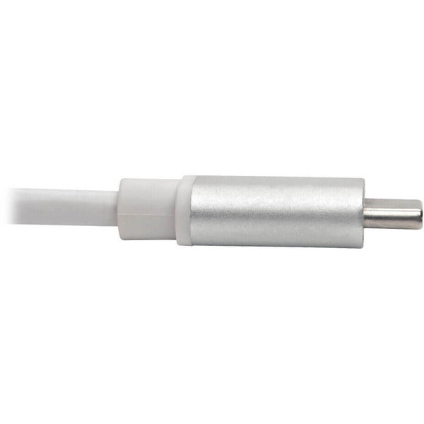 A Tripp Lite USB C Docking Station 4k w/ USB Hub HDMI SD/Micro SD Gbe Charging, USB Type C, USB-C, USB Type-C connected to a computer.