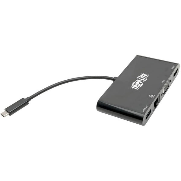 Tripp Lite USB C Docking Station Adapter Converter 4K w/ HDMI, VGA, Gigabit Ethernet, USB-A Hub, Black, Thunderbolt 3 Compatible to Tripp Lite HDMI to VGA adapter for hdmi to vga adapter for hdm.