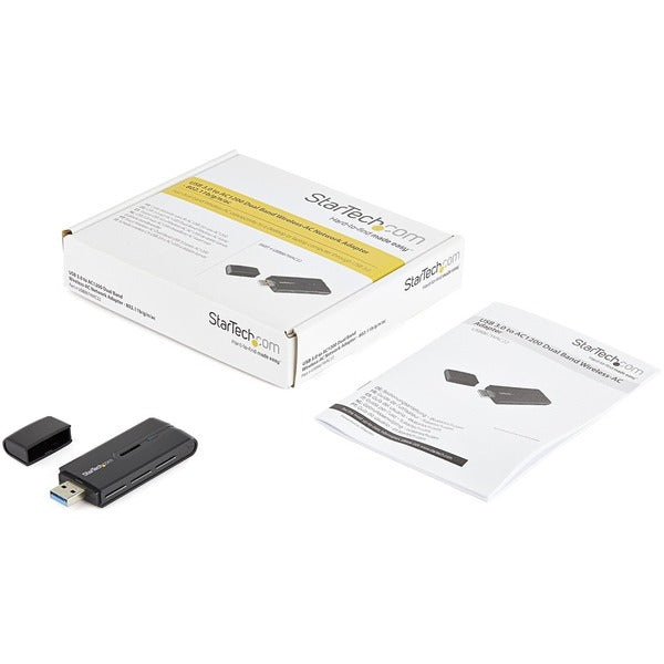 A StarTech.com USB 3.0 AC1200 Dual Band Wireless-AC Network Adapter - 802.11ac WiFi Adapter next to it.