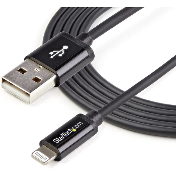 StarTech.com 2m (6ft) Long Black Apple 8-pin Lightning Connector to USB Cable for iPhone / iPod / iPad