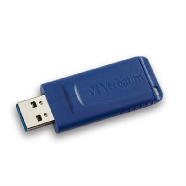A Verbatim 8GB USB Flash Drive - Blue on a white background.