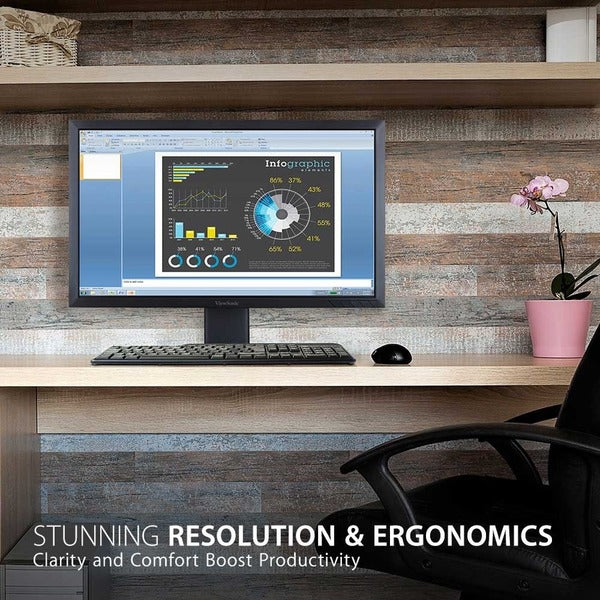 A ViewSonic VG2249 22" Full HD LED LCD Monitor - 16:9 - Black on a white background.