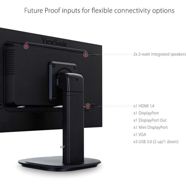 A ViewSonic VG2249 22" Full HD LED LCD Monitor - 16:9 - Black on a white background.