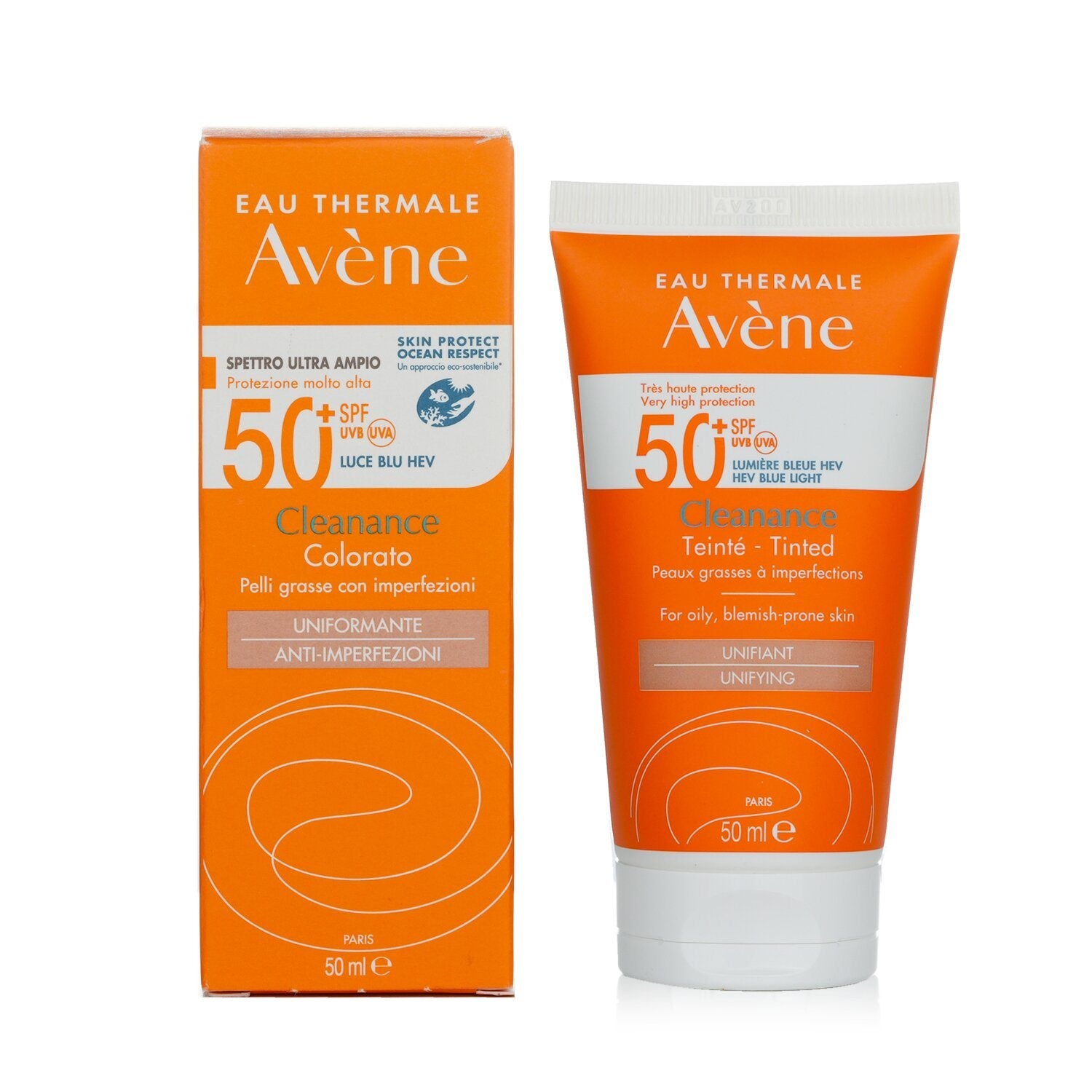 AVENE - Very High Protection Cleanance Colour SPF50+ - For Oily, Blemish-Prone Skin 149562 50ml/1.7oz sun cream.