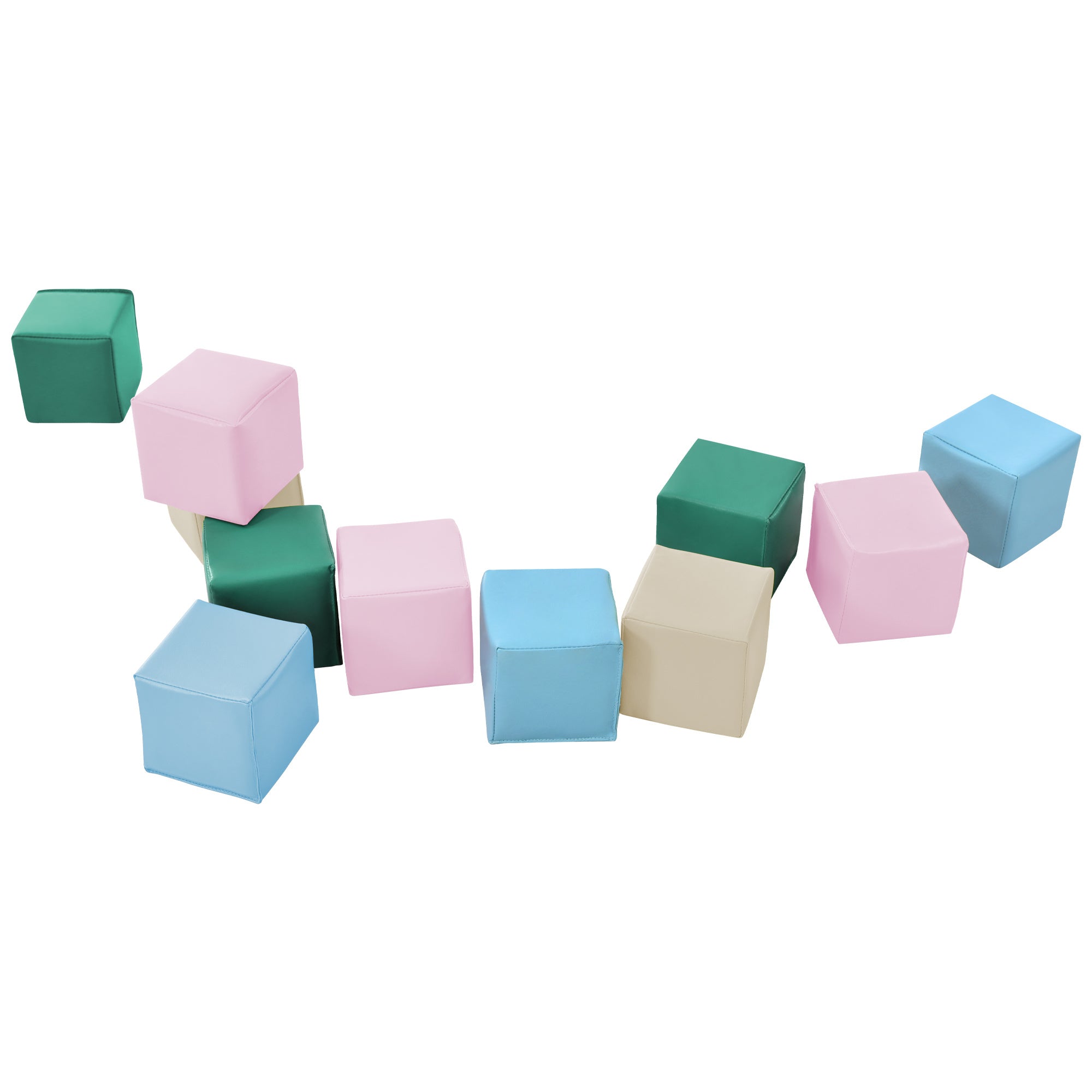 A vibrant collection of SoftZone Toddler Foam Block Playset in a living room.