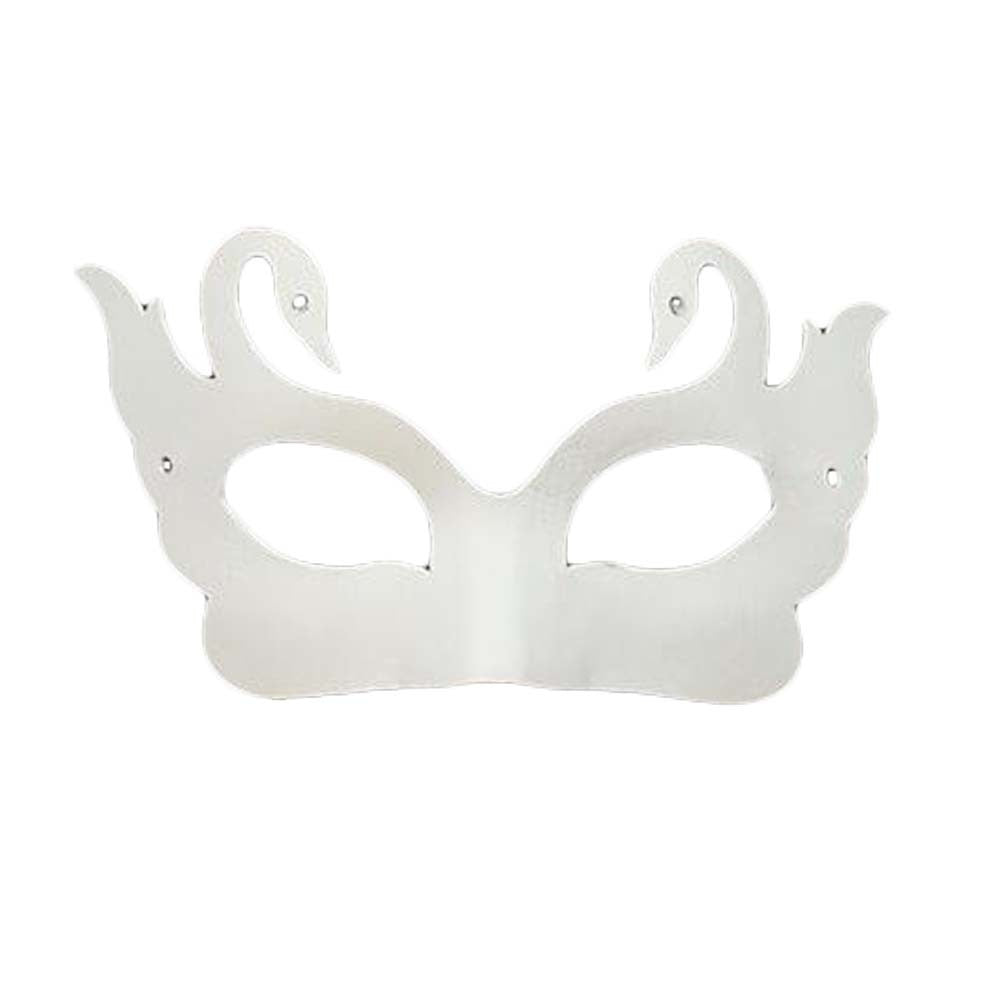 A 10-Packs White Blank Painting Eye Mask DIY Paper Mask for Halloween Costumes, Swan on a white background.