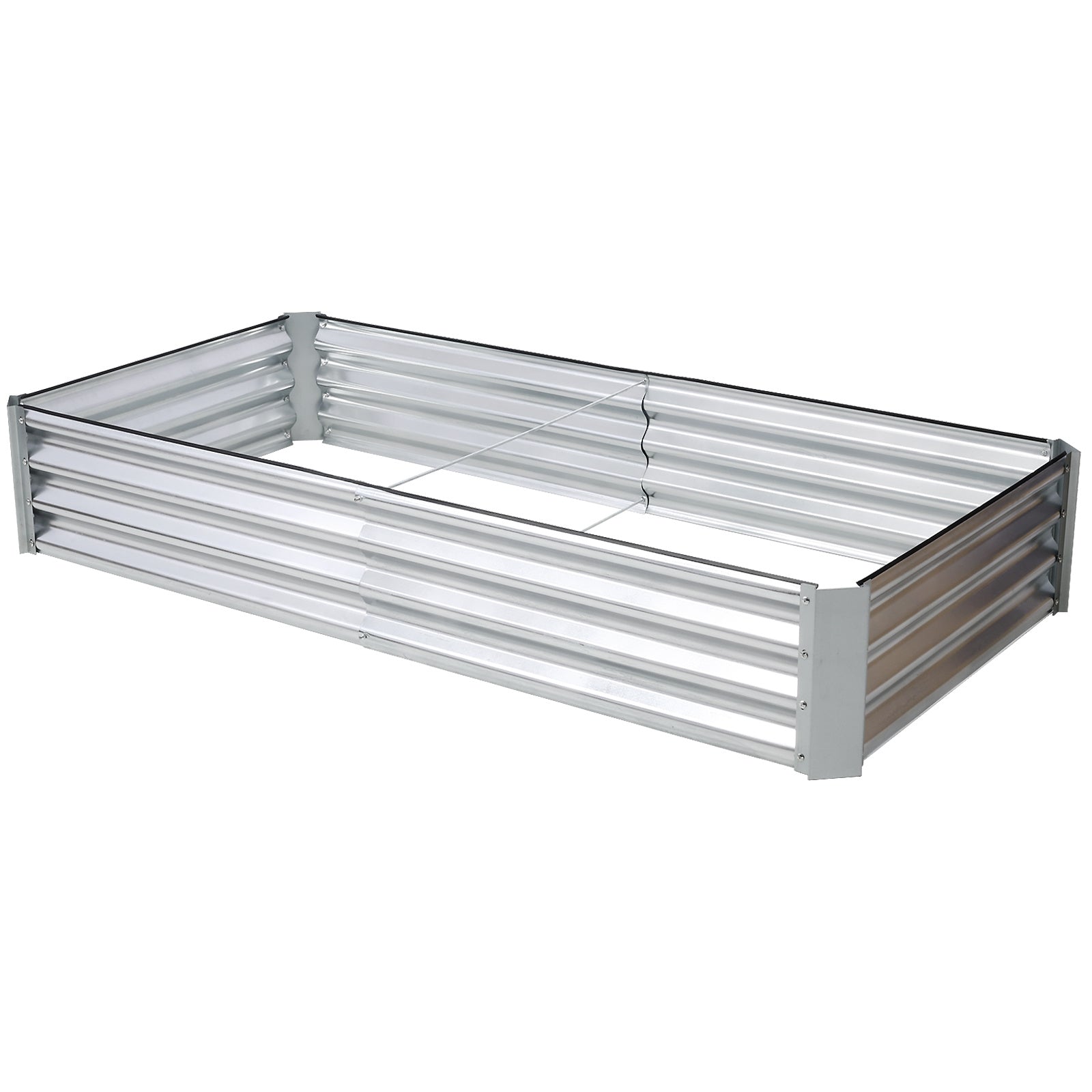 A Galvanized Raised Garden Bed Kit on a white background.