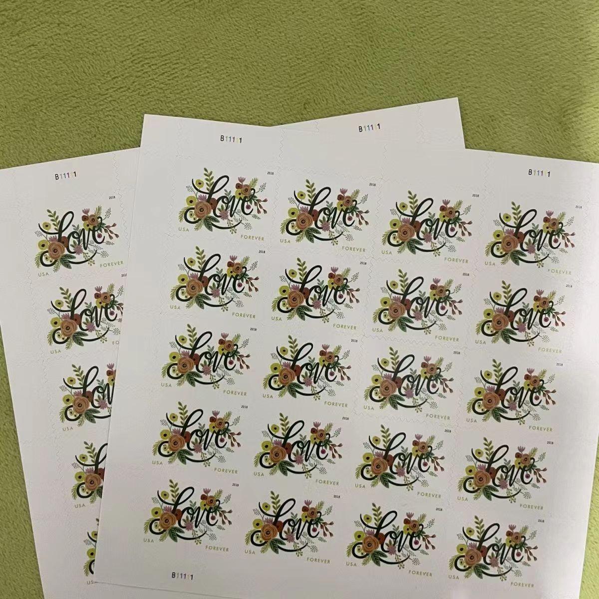 A booklet of Mountain Flora 2022 postage stamps featuring four varieties of colorful mountain flora arranged in uniform rows. Each stamp is labeled with the flower's name and denomination.