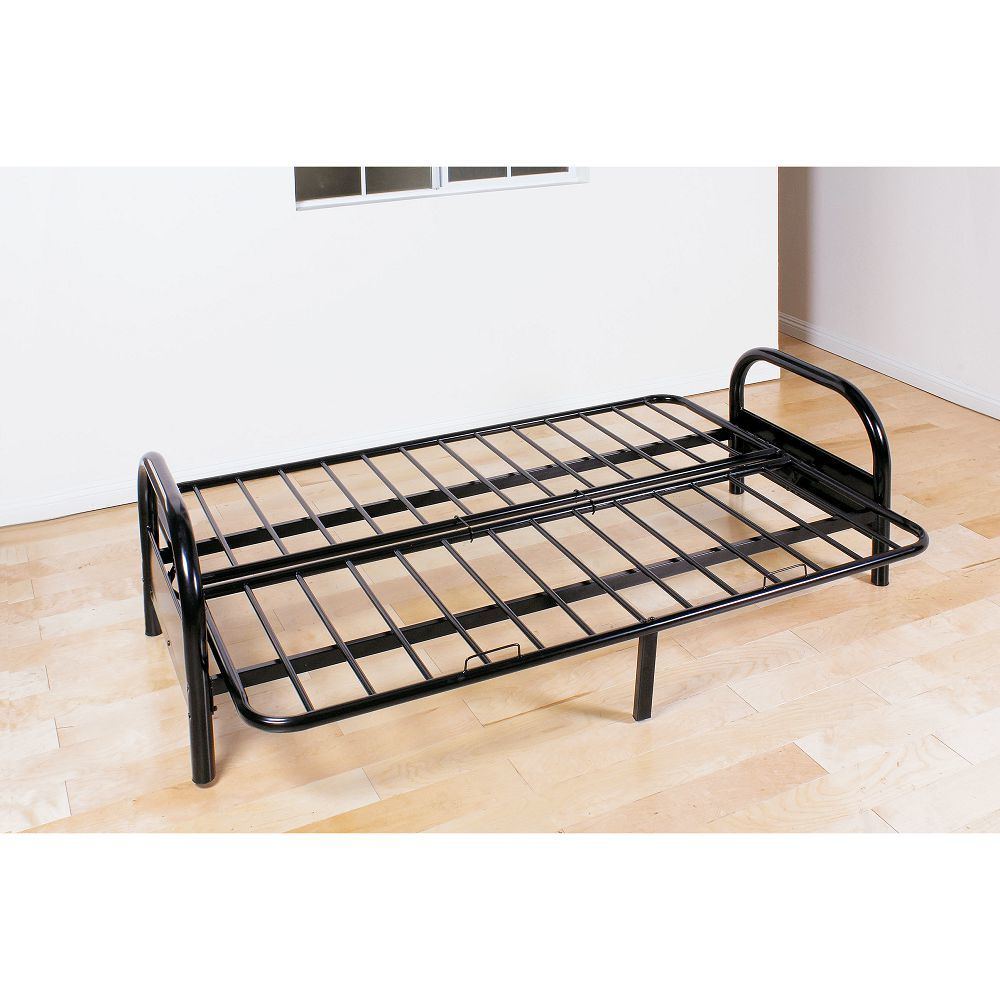 A contemporary Alfonso Adjustable Sofa Frame in Black bed frame.