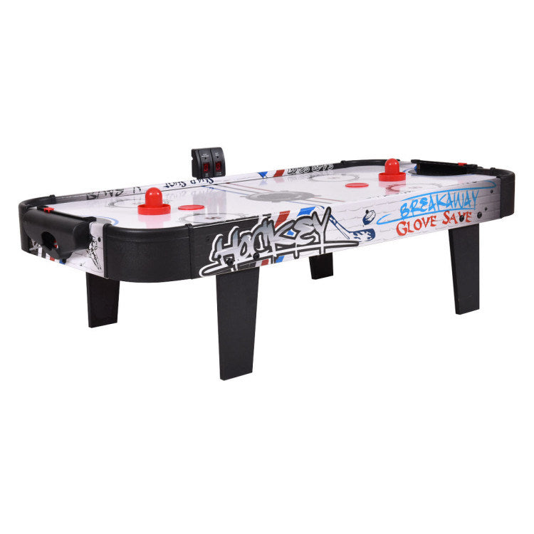 The 42 Inch Air Powered Hockey Table Top Scoring 2 Pushers with a smooth surface and LED electronic scorer.