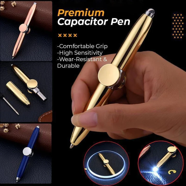 Multifunctional gyro pen with flashlight and Fingertip Gyro Ballpoint Pen LED Metal Creative Multifunctional Decompression Pen Finger Gyro Rotating Decompression Artifact capabilities.