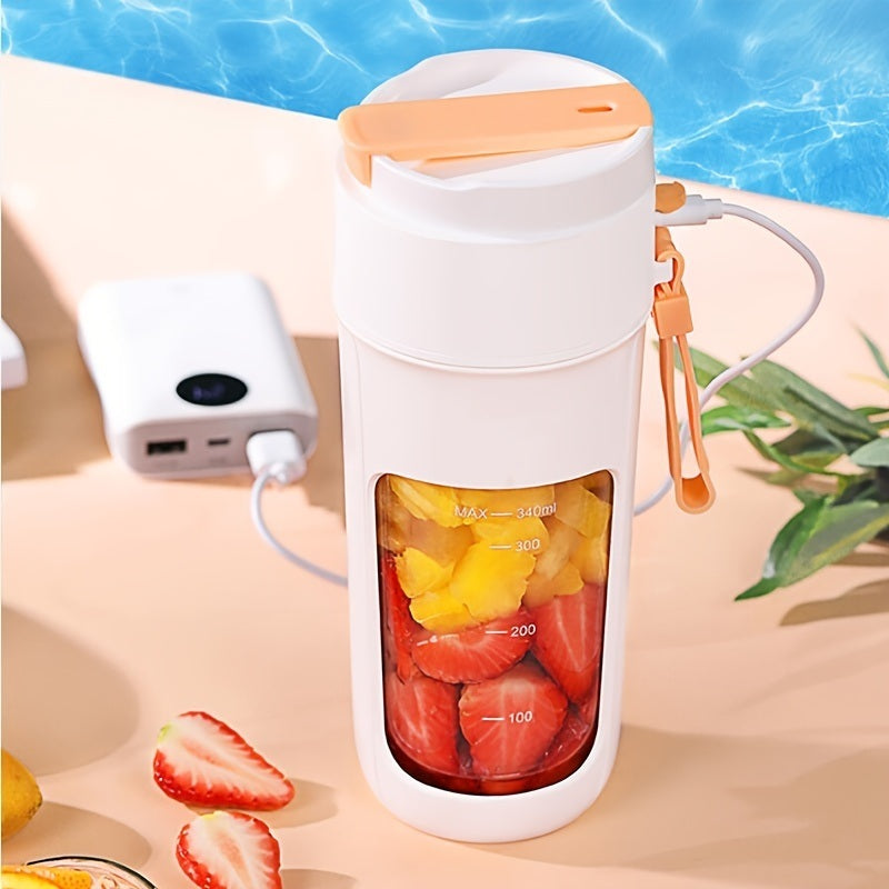 Portable Wireless Blender With The Straw; USB Travel Juice Cup Baby Food Mixing Juicer Machince With Updated 8 Blades With Powerful Motor 3000mAh Rechargeable Battery