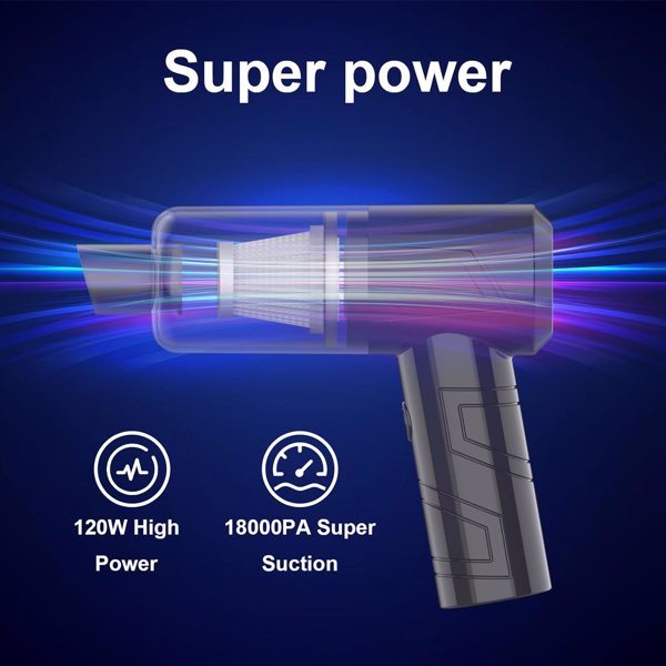 A powerful Ambitelligence handheld vacuum cleaner for car & home cleaning with a cord and attachments, boasting 18000PA suction power for a clean all experience.