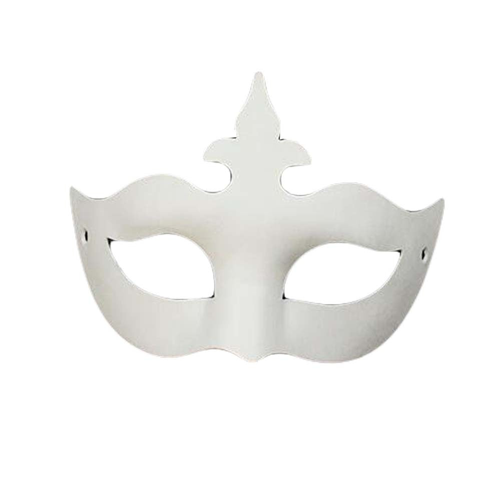 A 10-Packs White Blank Painting Eye Mask DIY Paper Mask for Halloween Party, Crown on a white background, perfect for DIY masks or classroom projects.