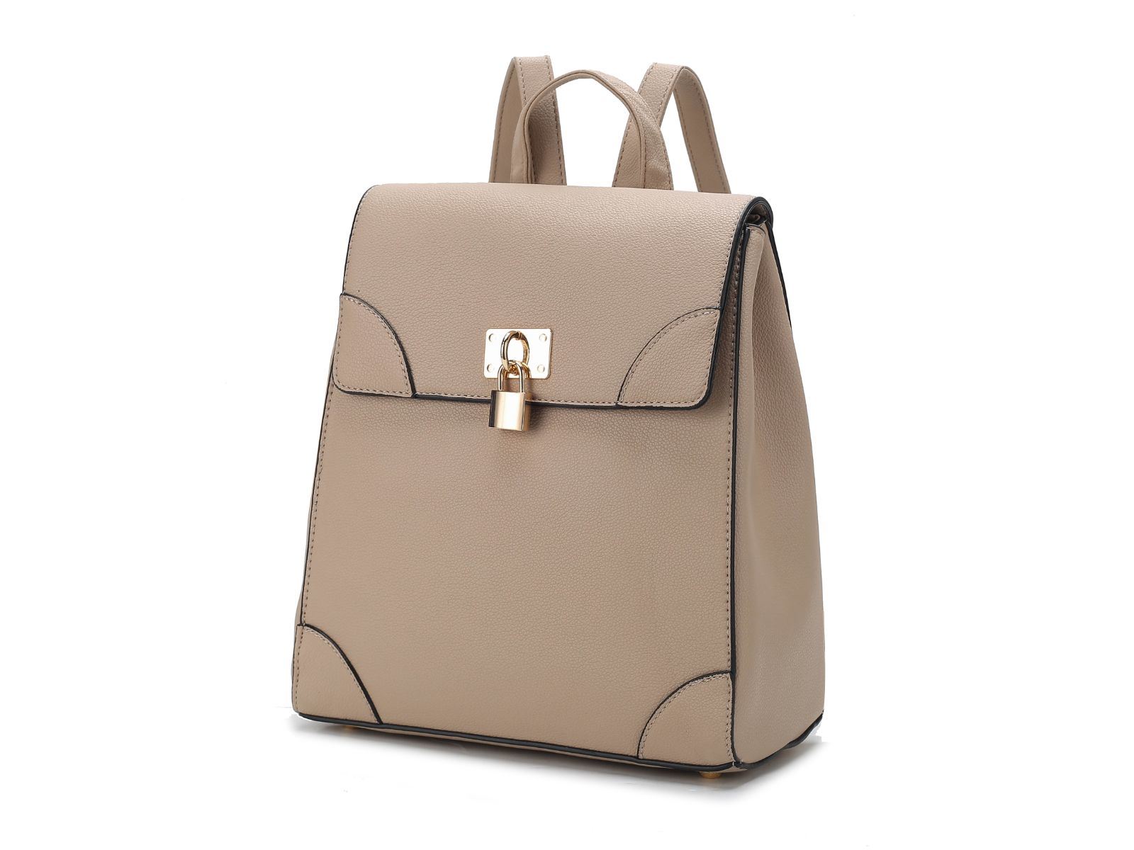 A MKF Collection Sansa Vegan Leather Women's Backpack by Mia k with a gold buckle.