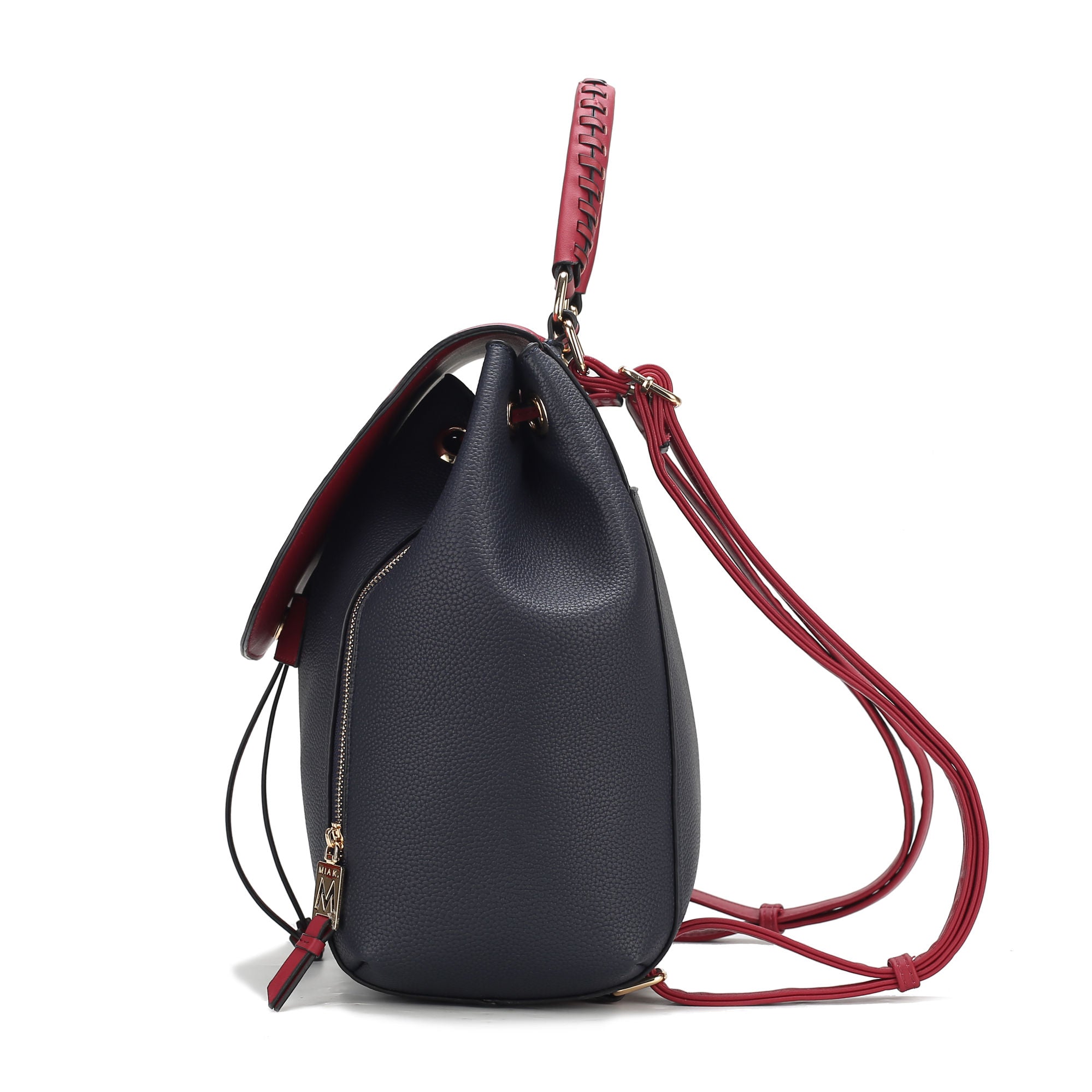 A brown and beige MKF Collection Kimberly Backpack Vegan Leather Women by Mia k with zippers.