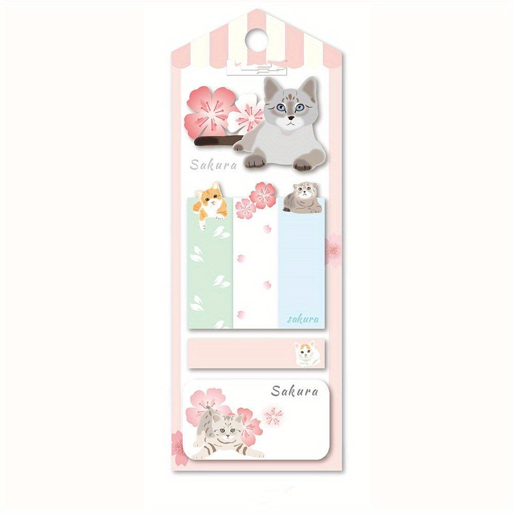 1pcs Cherry And Dog Pattern Index Tabs Page Markers,Cute Penguin Cat Panda Sticky Notes Tabs, Label Stickers Index Tabs For Page Marking Classify File