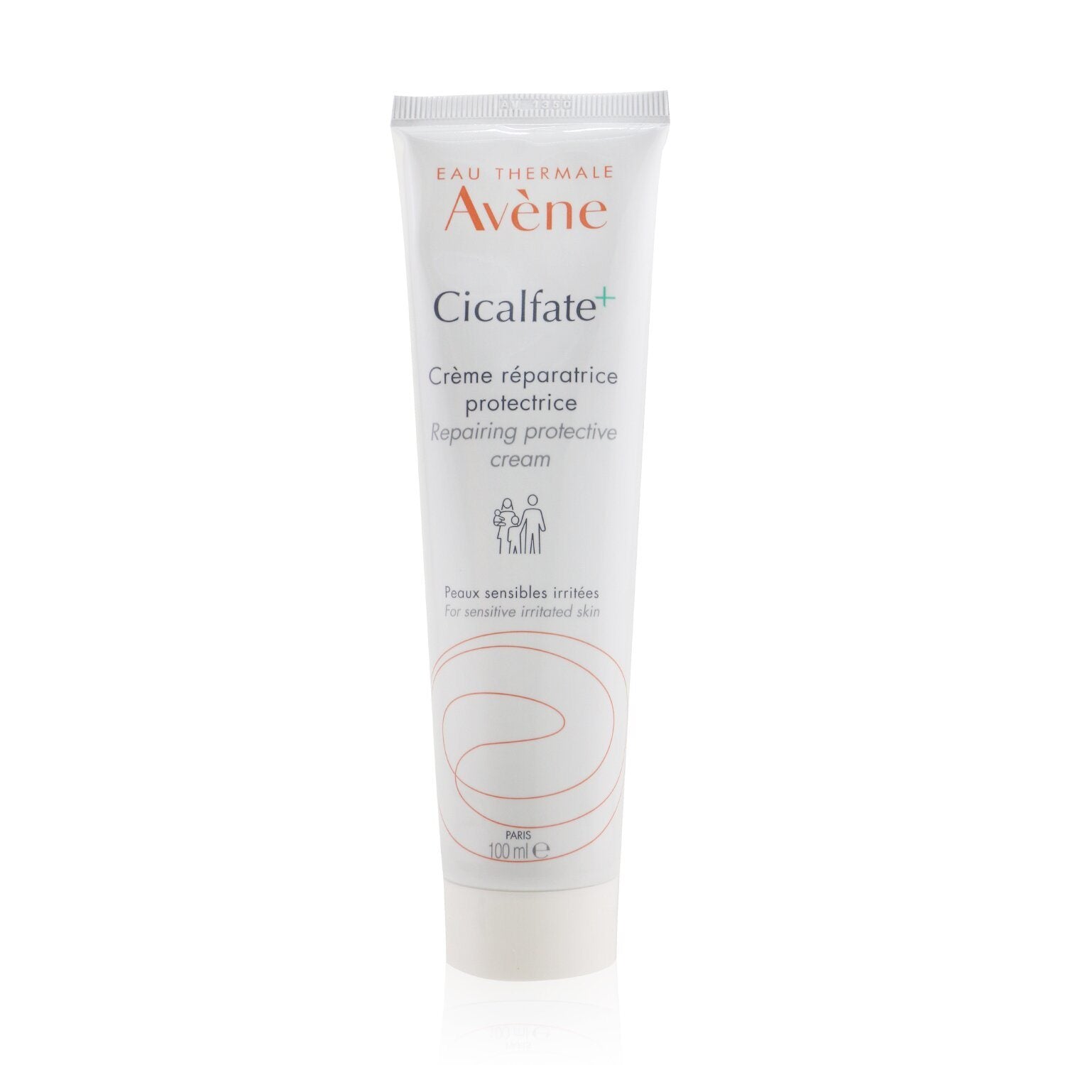 A tube of Cicalfate+ Repairing Protective Cream on a white background, promoting skin recovery and hydration levels.