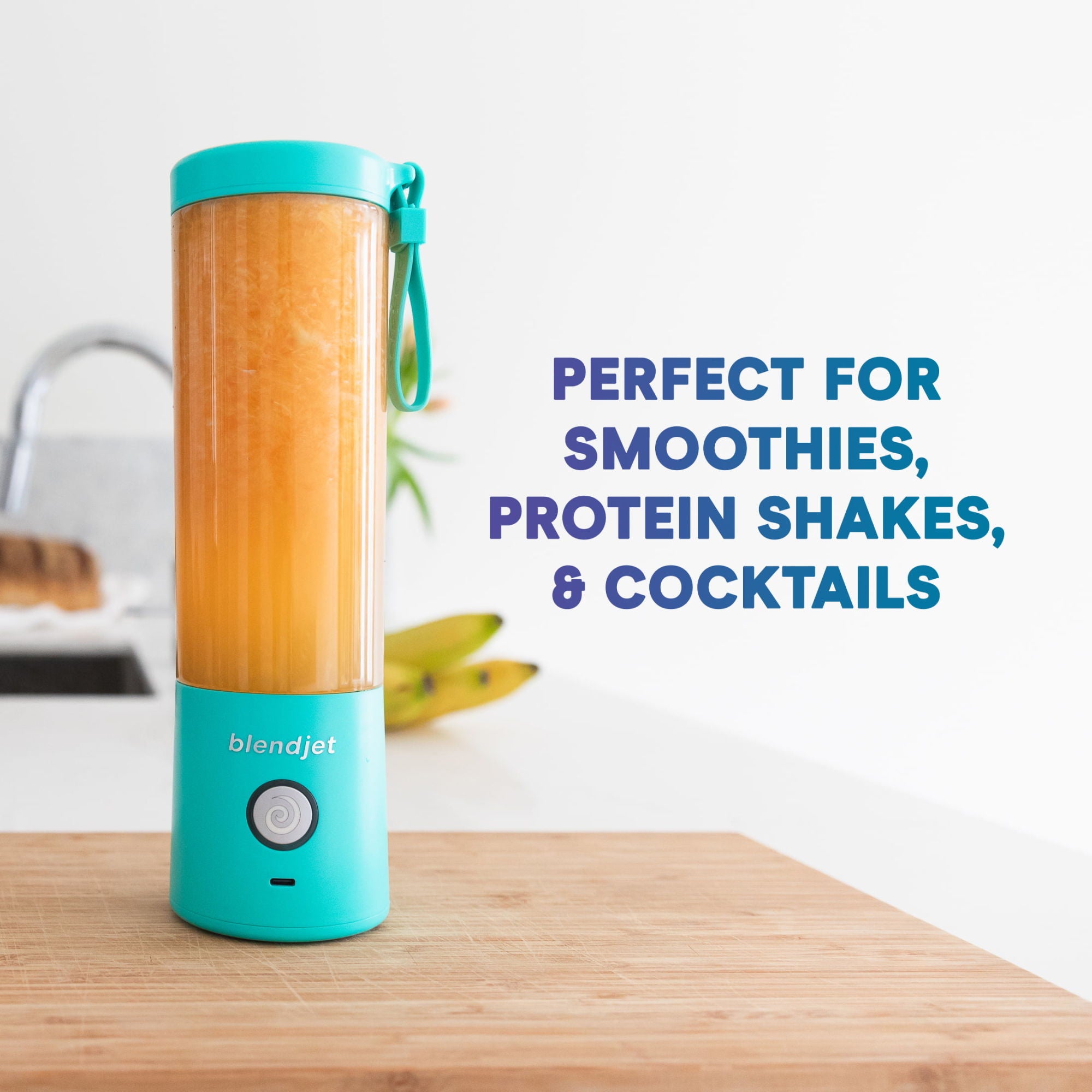 The Original Portable Blender, 16 oz with a leopard print handle, perfect for making smoothies on the go.