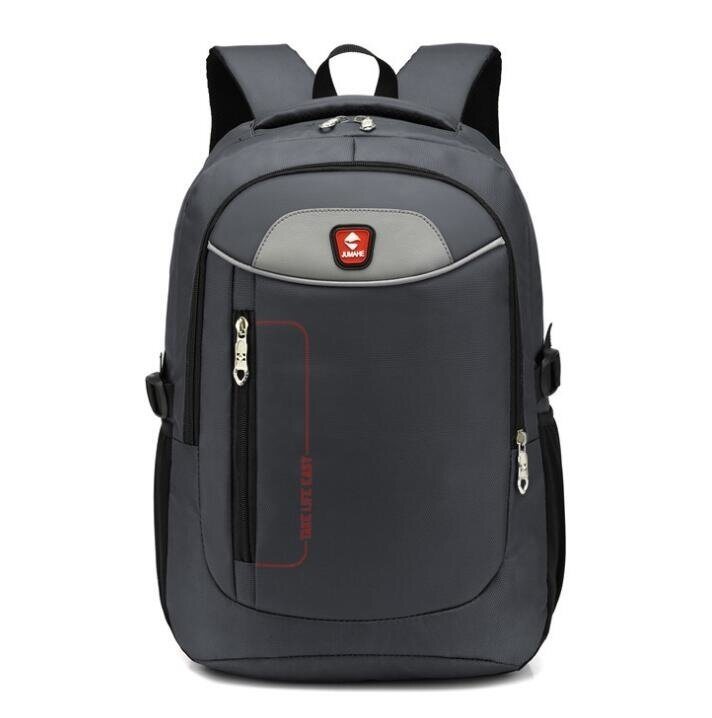 A vibrant blue Travel Water Resistant School Backpack with multiple zipped compartments and adjustable straps, featuring a small red logo on the front pocket.