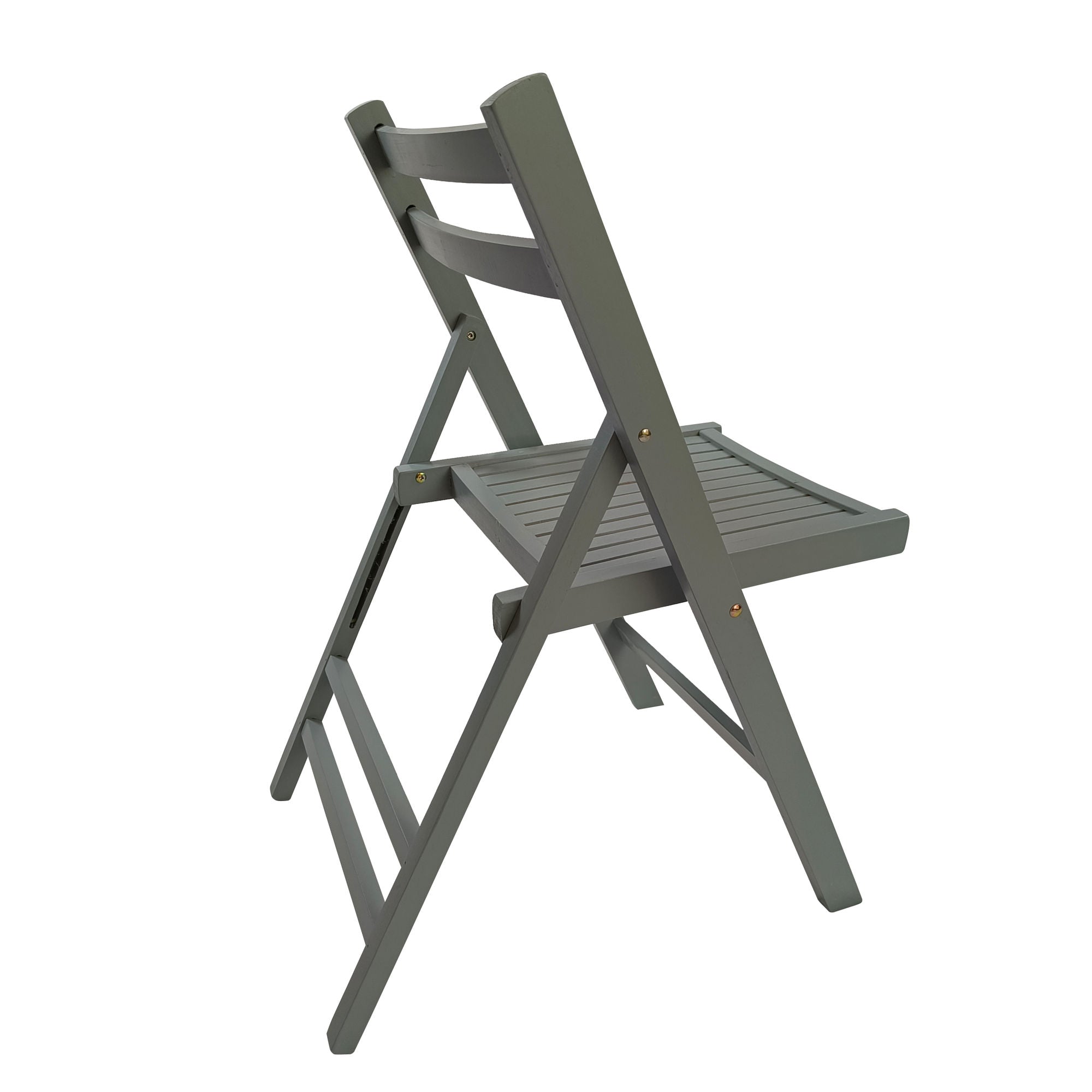 Four durable and versatile Furniture Slatted Wood Folding Special Event Chairs - Gray; Set of 4; FOLDING CHAIR; FOLDABLE STYLE on a white background.