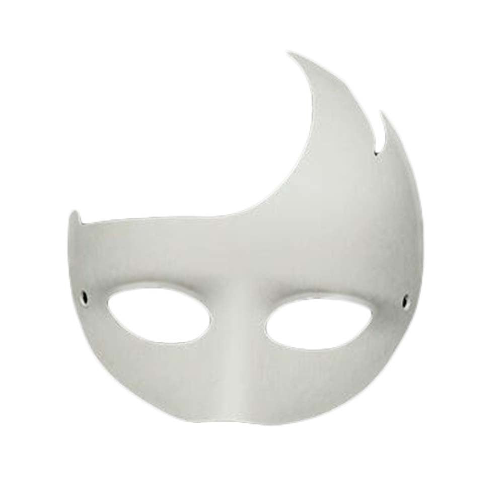 A 10-Packs White Blank Painting Eye Mask DIY Paper Mask for Halloween Costumes, Single Horn , perfect for DIY masks and classroom projects, showcased against a clean white background.