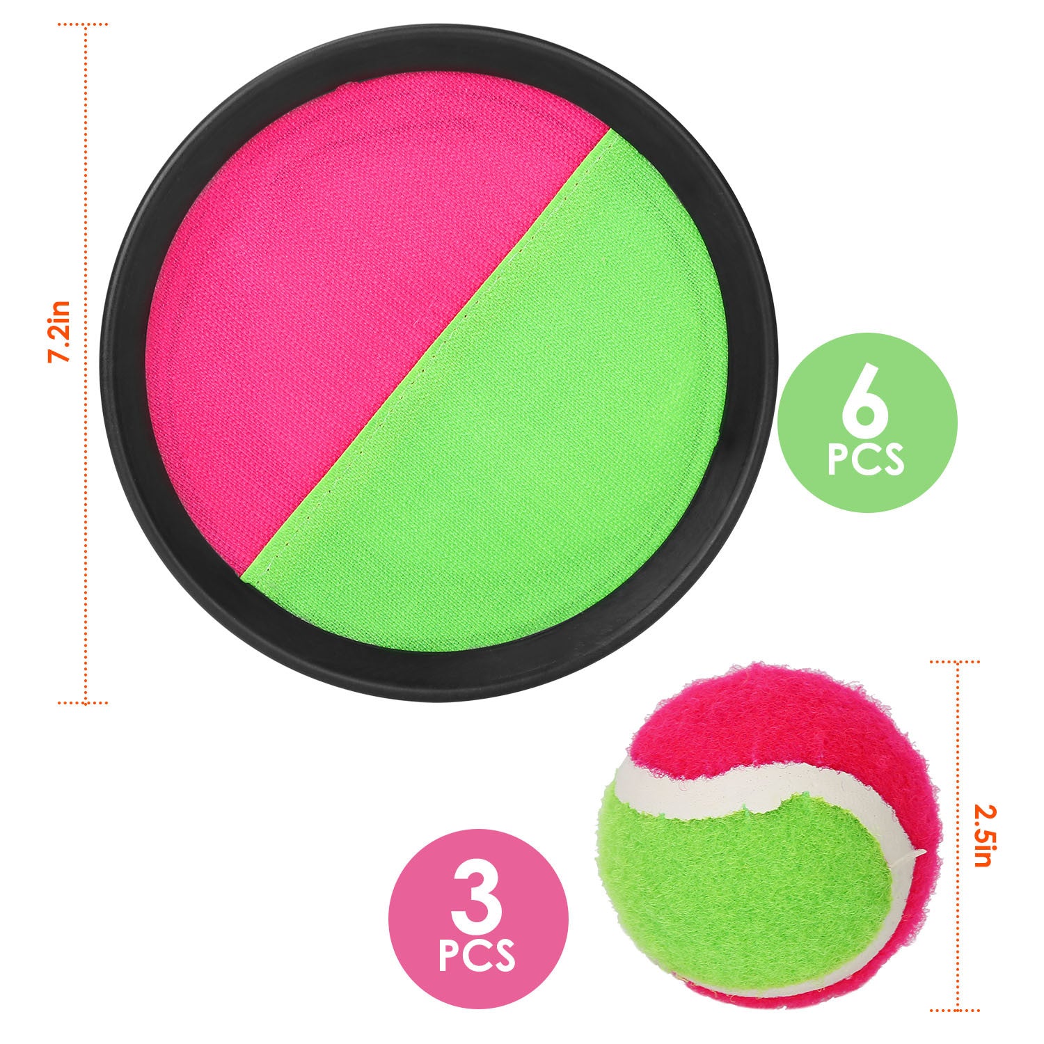 A set of 3Sets Toss and Catch Ball Throw Catch Ball Paddle Outdoor Ball Game Catch Game Beach Games, perfect for a fun backyard game with adjustable paddles.