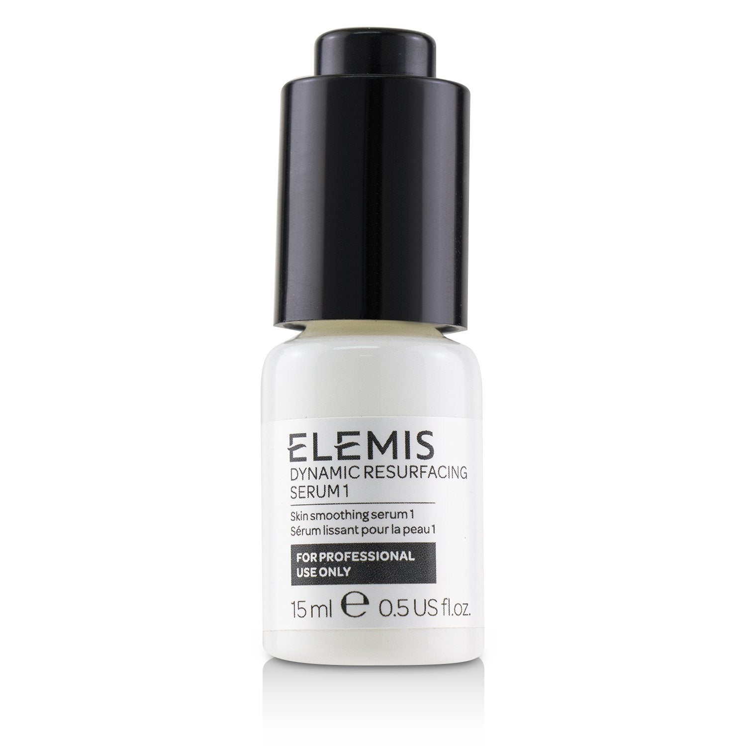 A white bottle with black cap, containing Dynamic Resurfacing Serum 1 (Salon Product) formulated with Tri-Enzyme technology for skin re-surfacing.