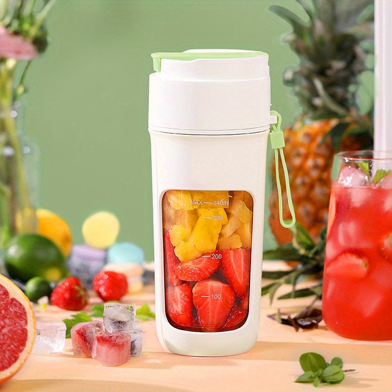 Portable Wireless Blender With The Straw; USB Travel Juice Cup Baby Food Mixing Juicer Machince With Updated 8 Blades 3000mAh Rechargeable Battery