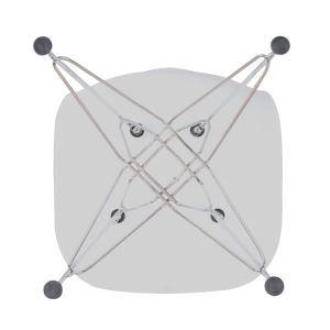 The Set of 4 Modern Style Dining Chairs are mid-century modern side chairs with a black plastic shell lounge design, wooden walnut legs, and metal supports, perfect for your kitchen, dining room, bedroom, or living room.