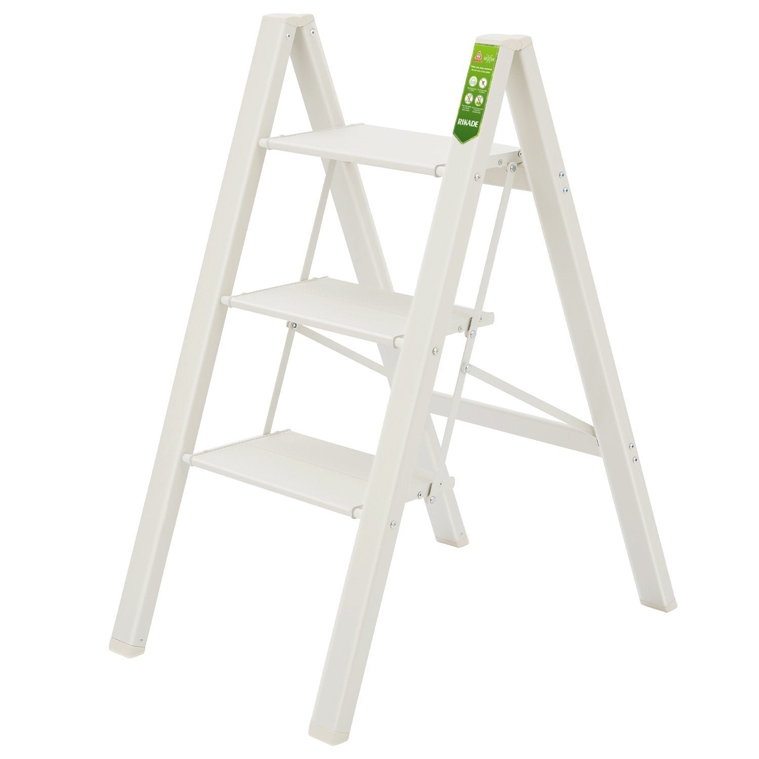 3 Step Ladder; Folding Step Stool with Wide Anti-Slip Pedal; Aluminum Portable Lightweight Ladder for Home and Office Use; Kitchen Step Stool 330lb Capacity