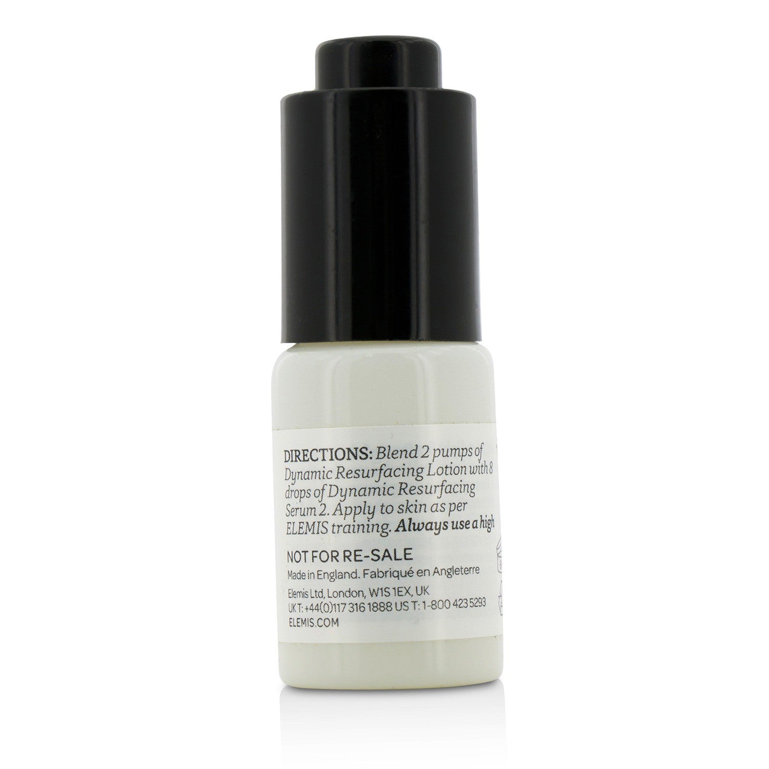 A bottle of Dynamic Resurfacing Serum 2 - Salon Product, labeled for professional use, 15 ml size, isolated on a white background.