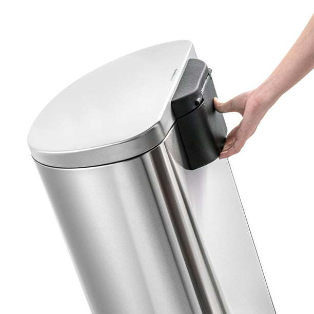 A 50L/13Gal Heavy Duty Hands-Free Stainless Steel Commercial/Kitchen Step Trash Can with impeccable design and craftsmanship, showcased on a clean white background.