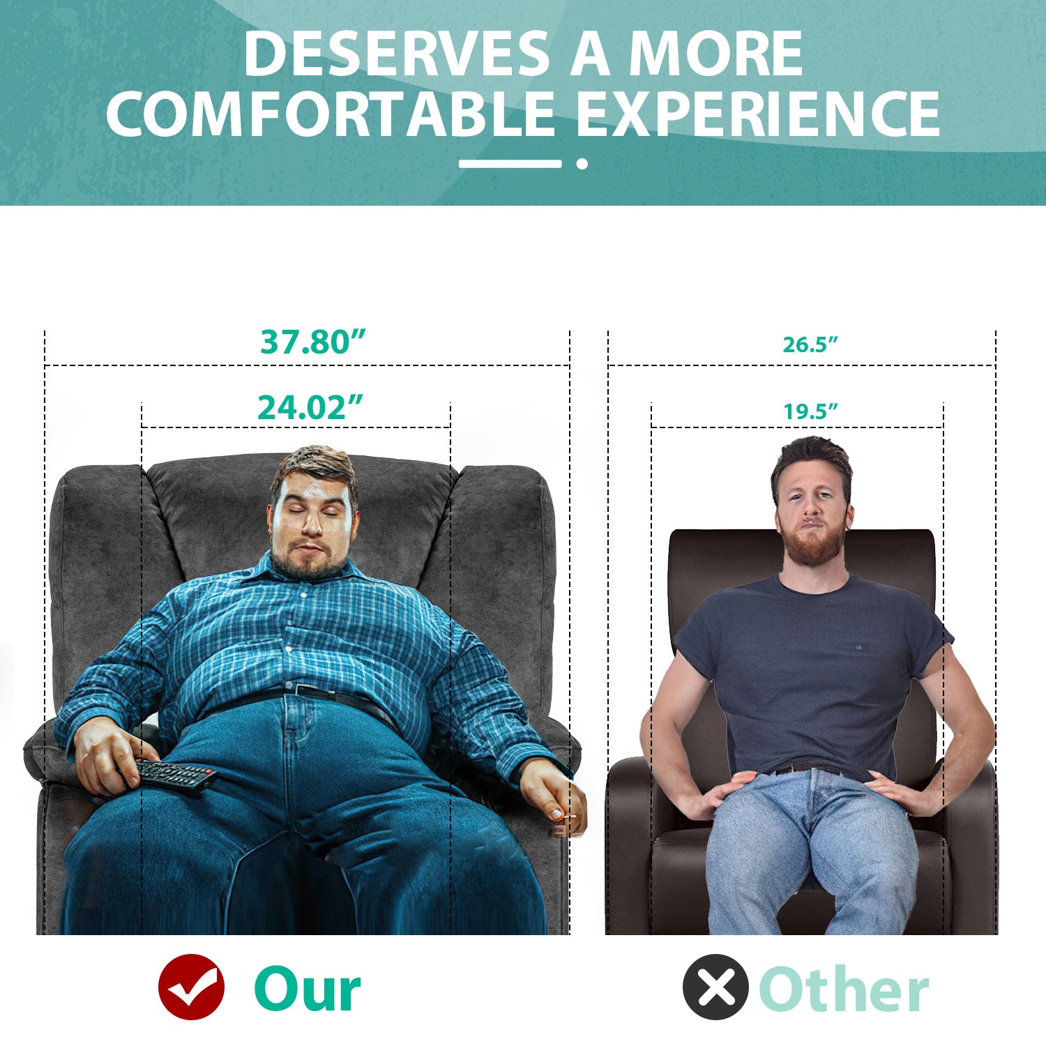 Oversized Recliner Chair Sofa with Massage and Heating.