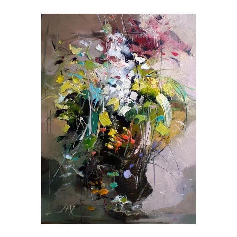 The Unframed Handmade Texture Knife Flower Tree Abstract Modern Wall Art Oil Painting Canvas is an exquisite piece for room decoration, portraying sunflowers and foliage in vibrant colors such as yellow, red, green, and purple. This hand-painted artwork is perfect for home wall decor and adds a touch of abstract modernity to any space.