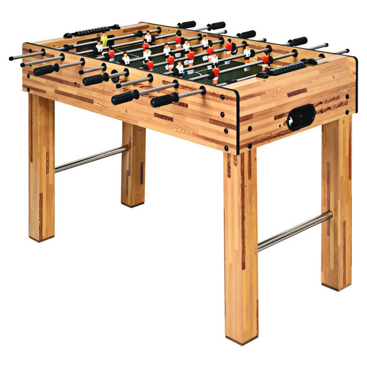 A Family Fun Games Indoor/Outdoor Competition Game Soccer Table with steel rods, against a white background.