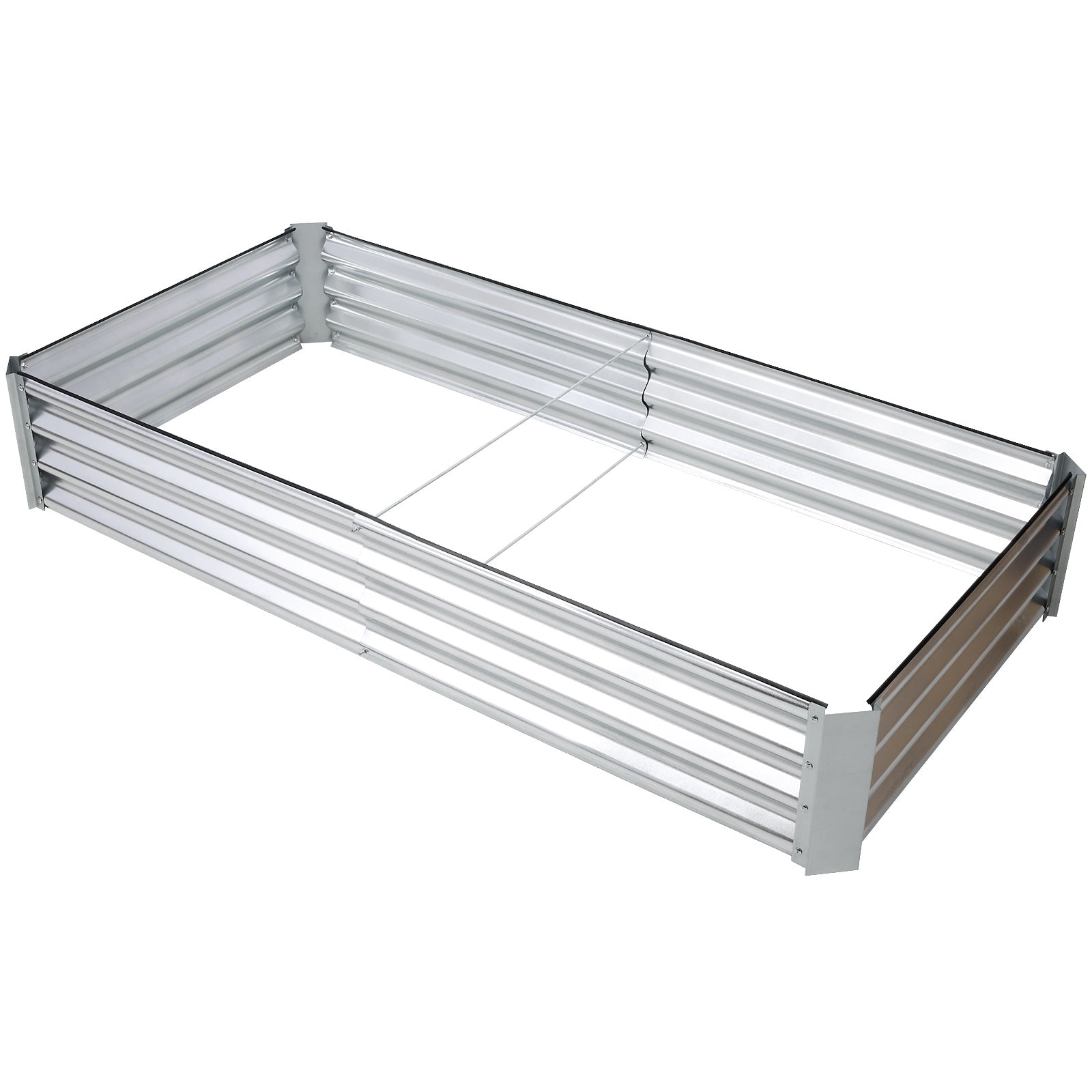 A Galvanized Raised Garden Bed Kit on a white background.