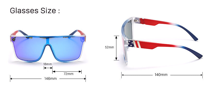 Fashion One Piece Sunglasses Women Windproof Glasses Retro Square Sunglass Men Driving Eyewear UV400 Sun Glass Ridding Shades displayed on a white background.