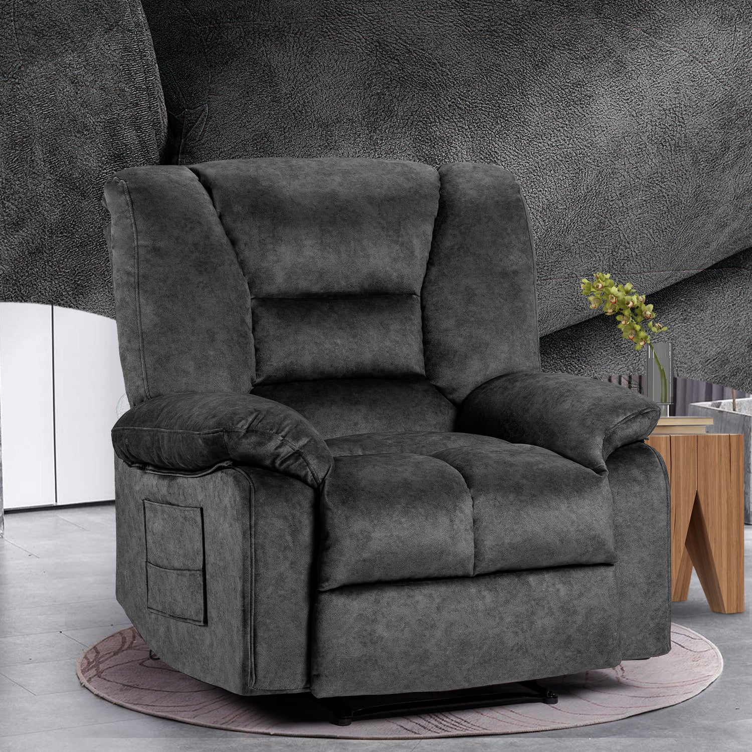 Oversized Recliner Chair Sofa with Massage and Heating.