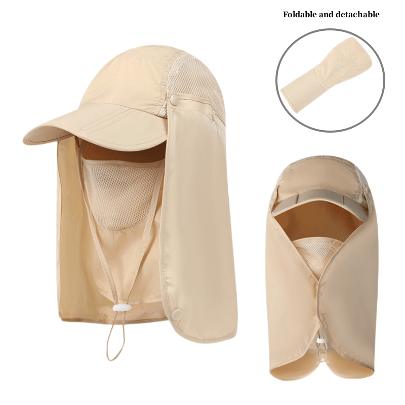 VisBeaut Sun Hat; Fishing Cap; Baseball Cap; Neck Cover With Face Mask For Outdoor Sports