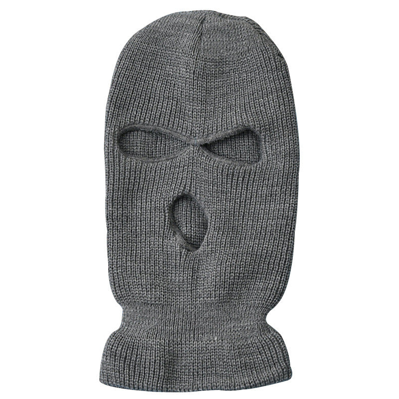 A warm and comfortable Army Tactical Mask 3 Hole Full Face Mask Ski Mask Winter Cap Balaclava Motorbike Motorcycle Helmet Full Helmet with a 3 hole design, on a white background.