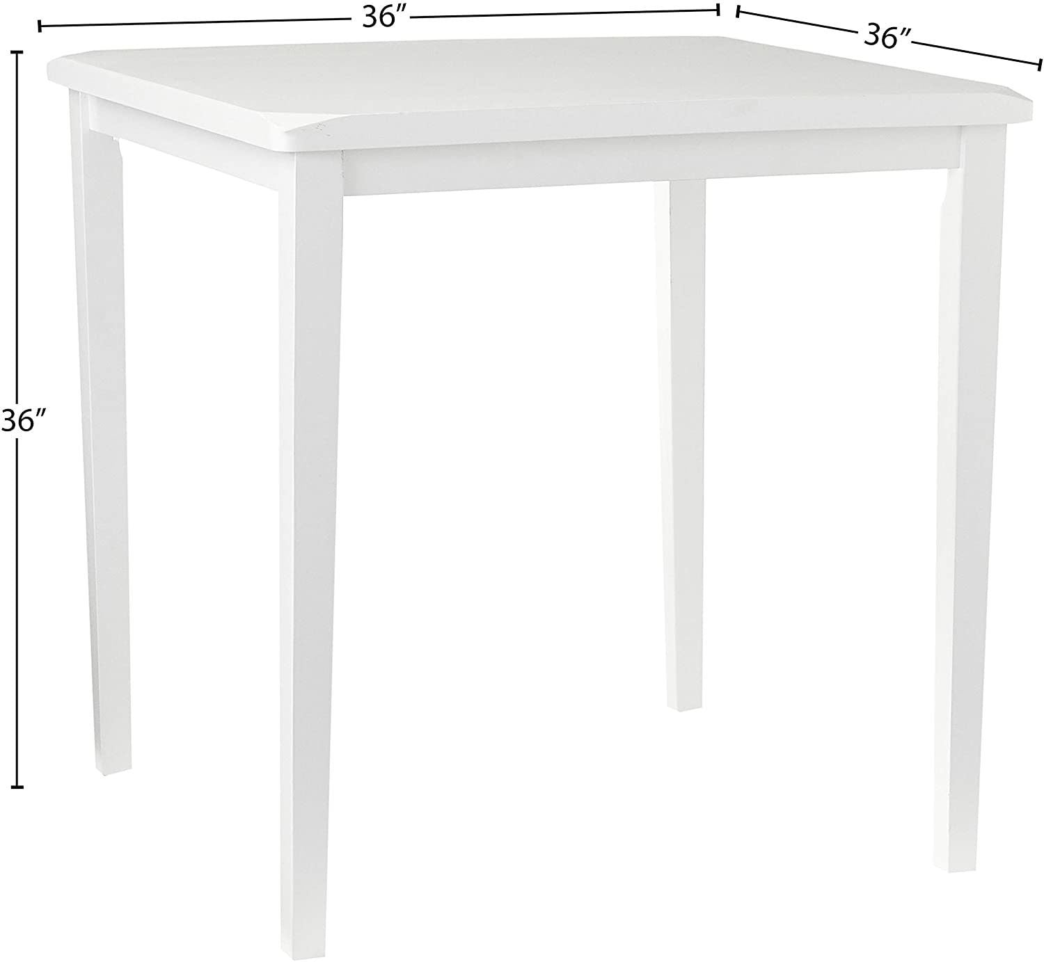 A Gaucho Counter Height Set (5Pc Pk) in White with a square leg table, perfect for small dining spaces, set against a white background.