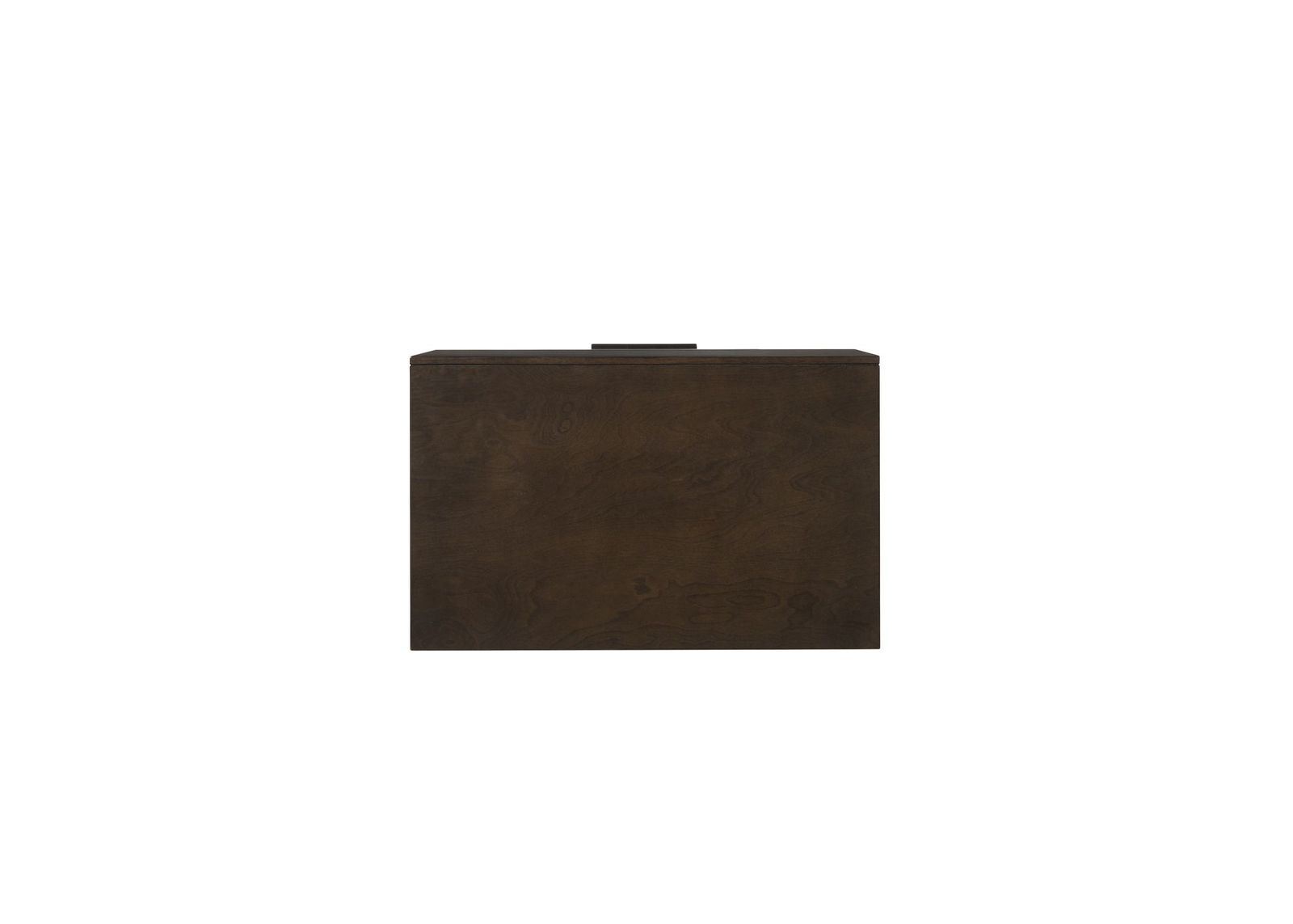 A Merveille Nightstand in Espresso YJ with two drawers and a lamp.