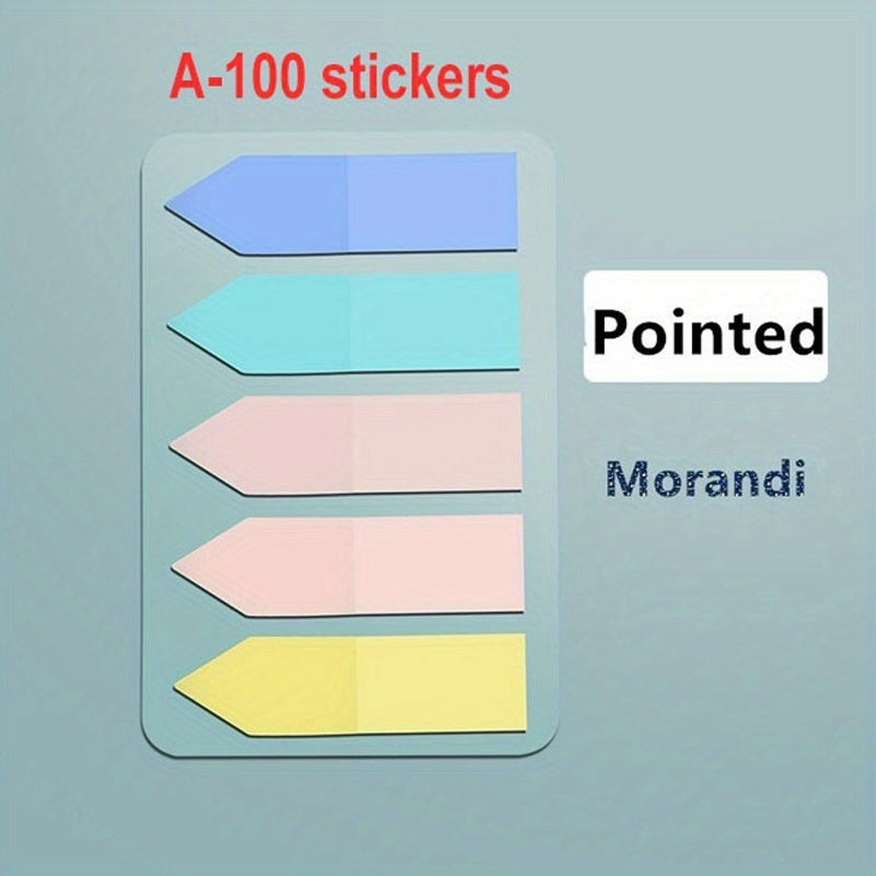 100pcs Morandi Color Convenience Sticker Index Label Sticky Bookmark Mark Note Paper School Student Write Record Memo Stationery