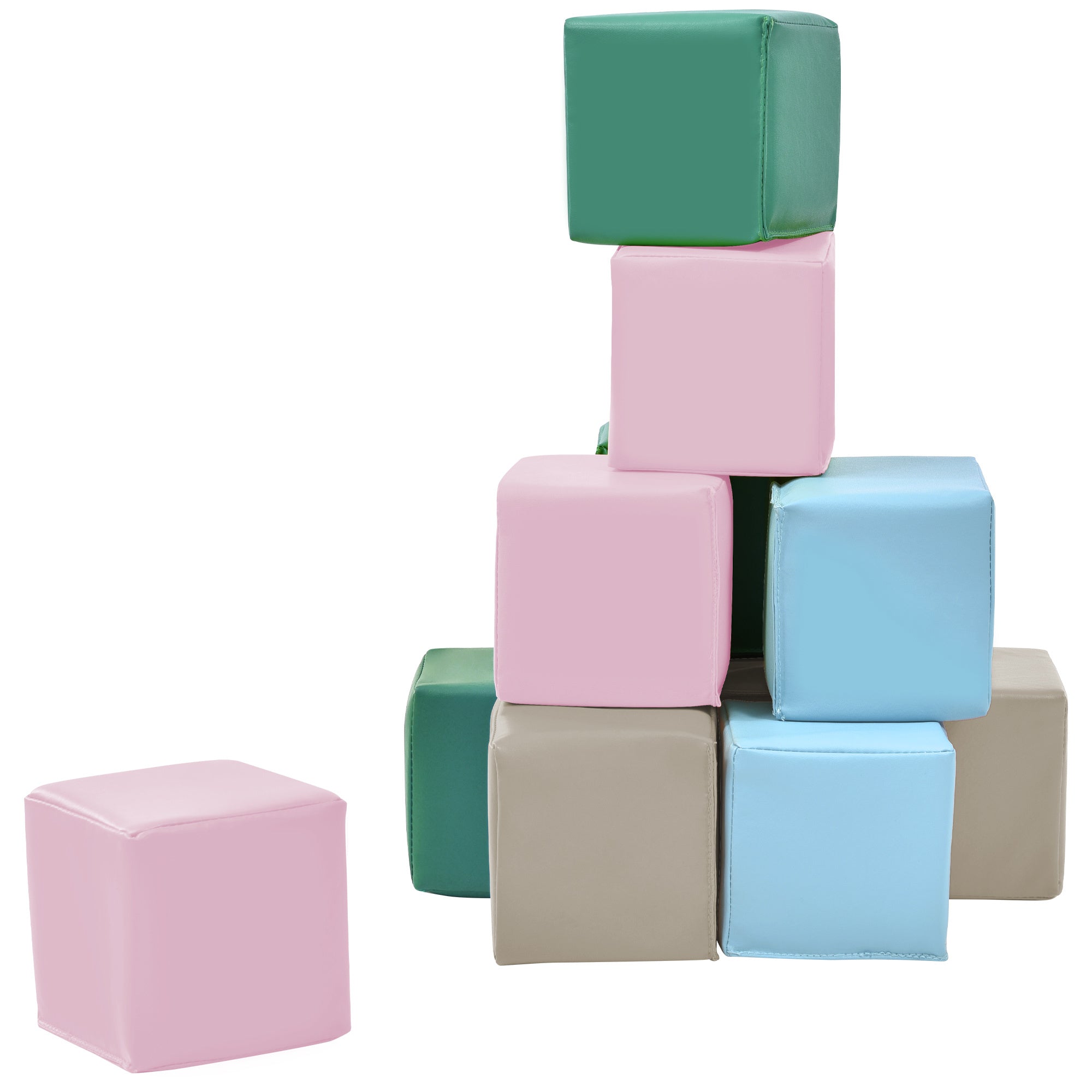 A vibrant collection of SoftZone Toddler Foam Block Playset in a living room.
