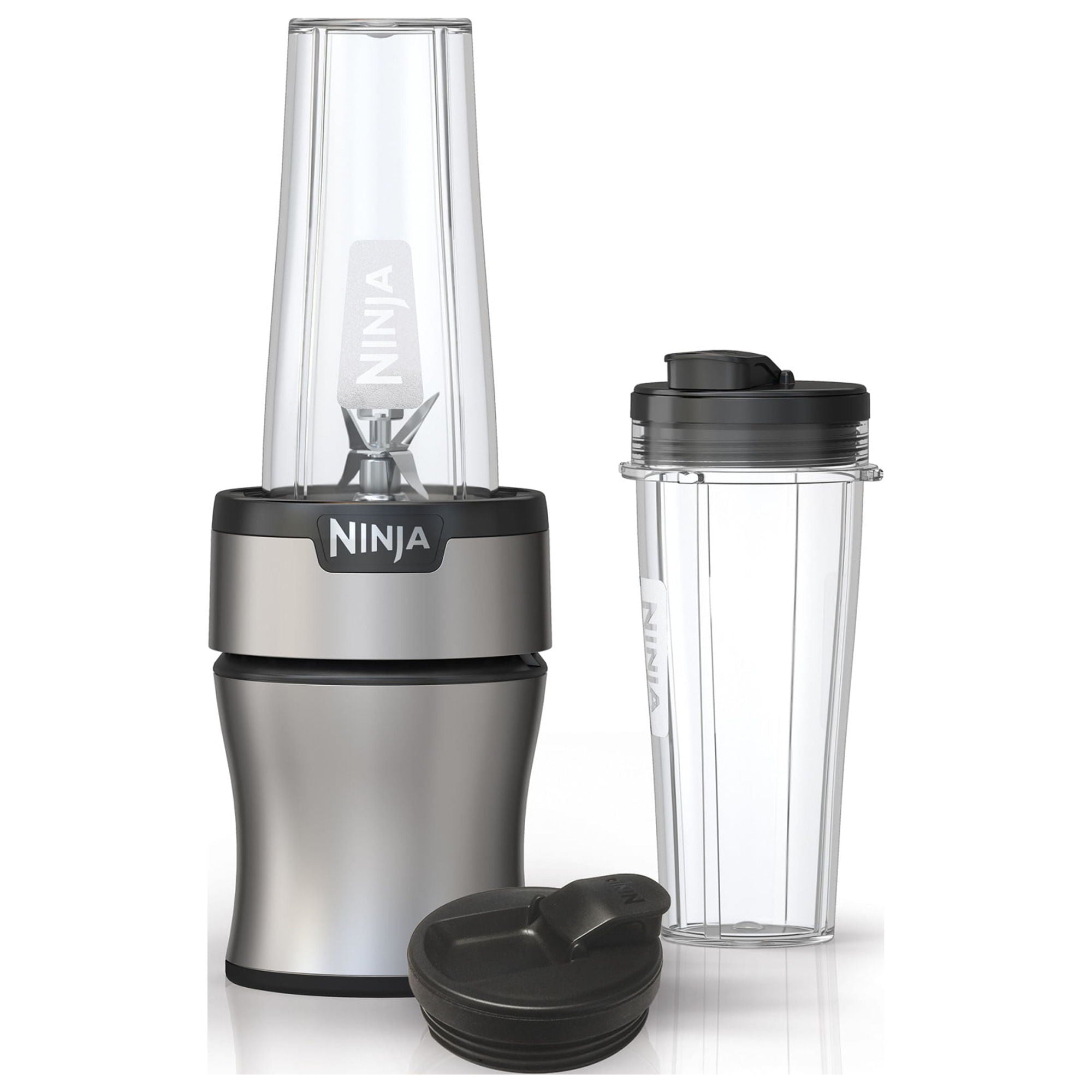 A Nutri-Blender BN300 700-Watt Personal Blender, 2 20 oz Dishwasher-Safe To-Go Cups with a cup and a lid, perfect for making smoothies.