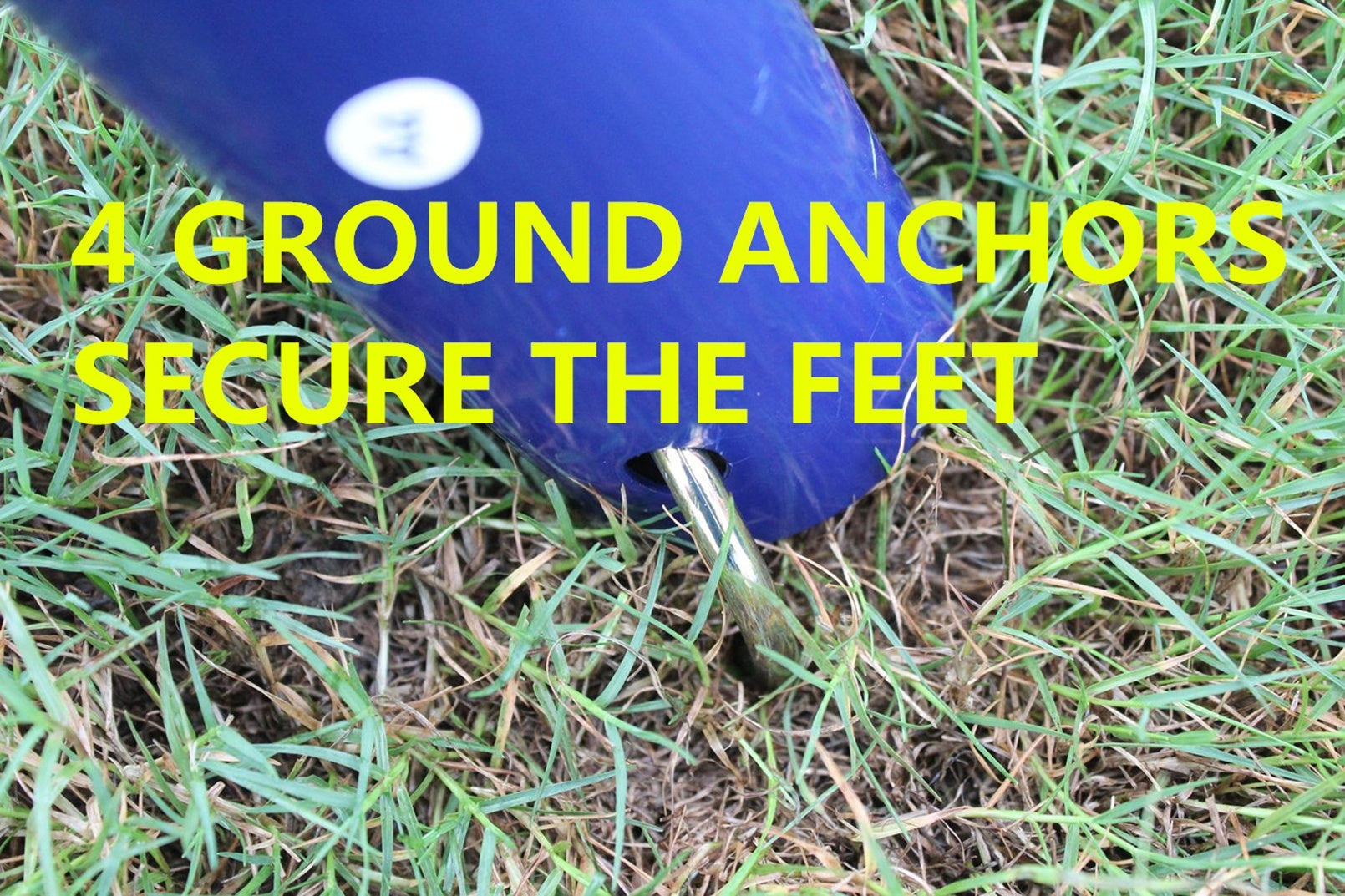 An A-Frame Metal Swing Set w/ Slide (Blue; Green; Orange) with swing seats.