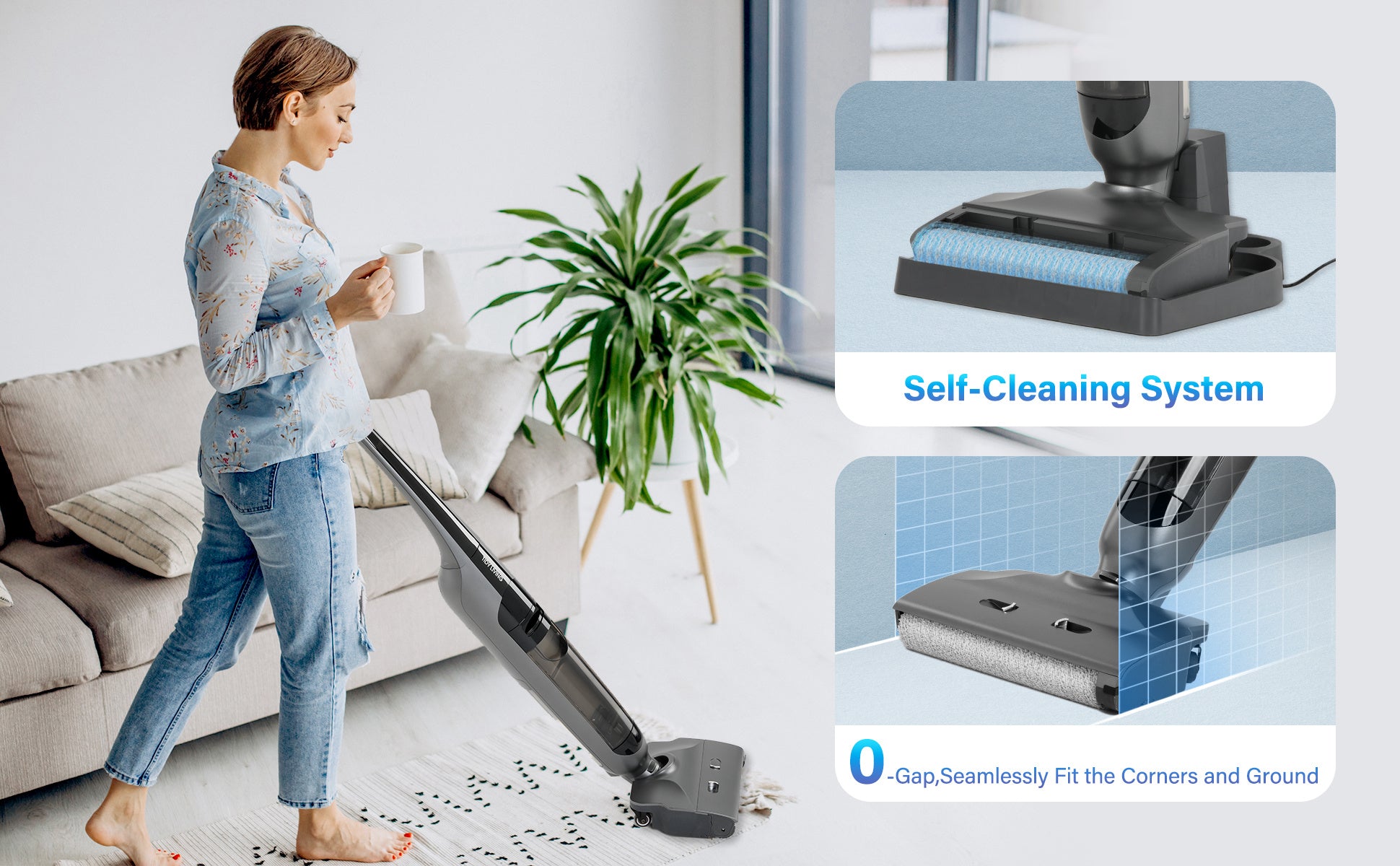 A Wet Dry Vacuum Cleaner for Home, Cordless Vacuum and Mop Combo with Self-Cleaning & Aromatherapy, 50Mins Long Runtime, Stick Vacuum Cleaner for Pet Hair Hardwood Floor Carpet with other items.