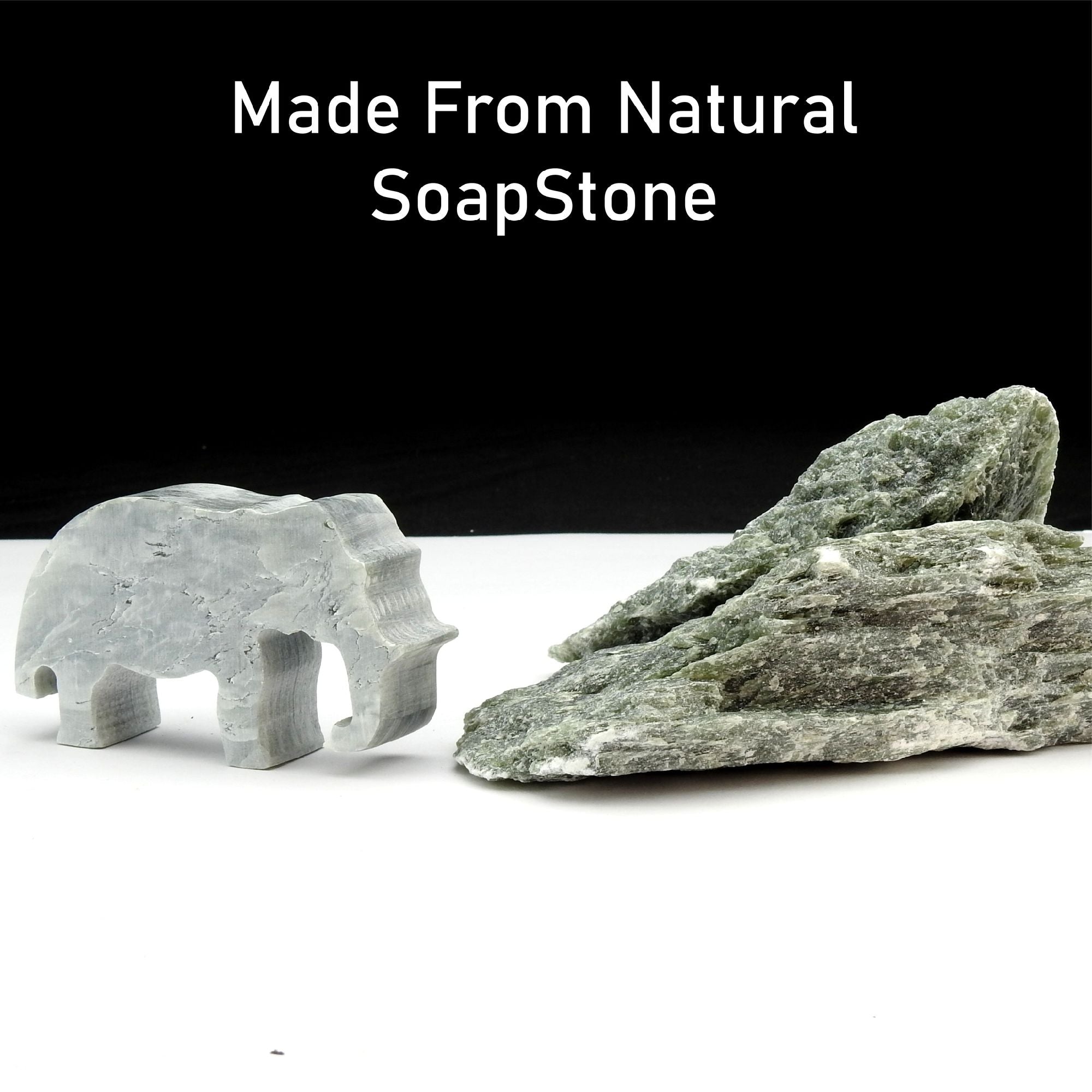 A Elephant Soapstone Carving Kit: Safe and Fun DIY Craft for Kids and Adults with an elephant and a man.